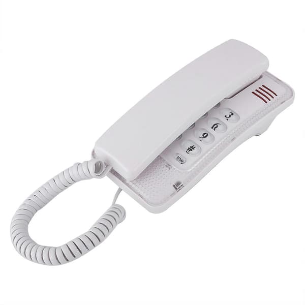 Vægmonteret fastnettelefonforlænger uden nummerpræsentation til hjemmet/hotellet (hvid)