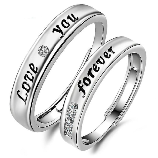 1 par älskares vigselringar par förlovningsring set par zirkon brev Sterling silver smycken