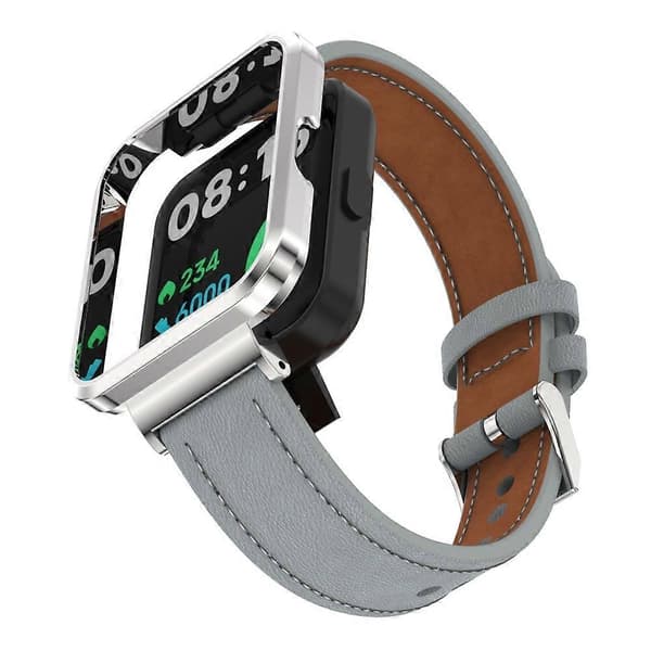 [LCS] Nahkainen kellonranneke Xiaomi Redmi Watch 2 Lite -kellolle Light Gray