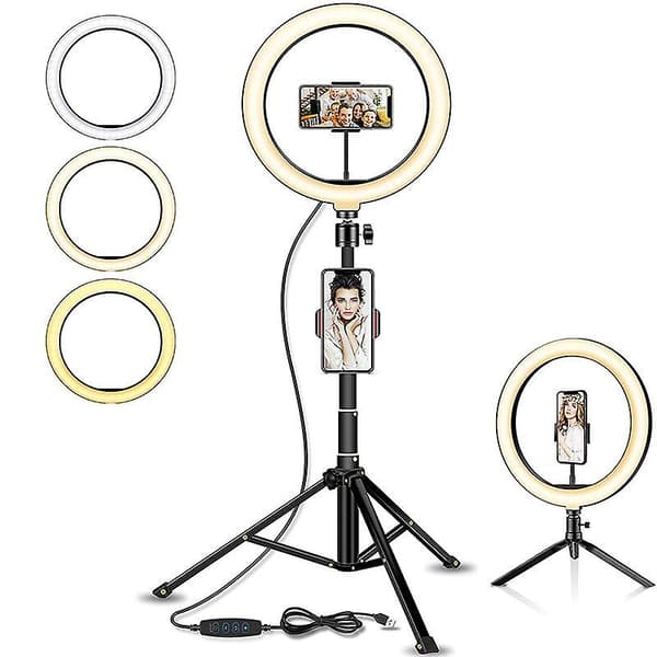 [LCS]LED Ring Light Selfie med utdragbart stativ med fjärrkontroll C