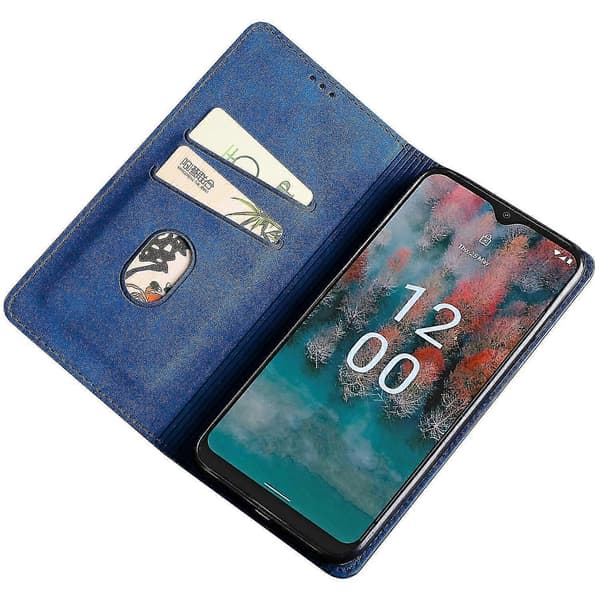 Flipfodral för Nokia C22 Hud-beröring Pu Läder Vikbart Ställskydd Med Kortfack Style C Nokia C22 Blue