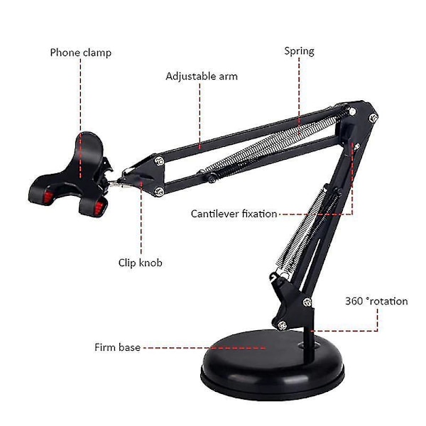 Metal Lang Arm Fleksibel Bordstander Holder iPhone