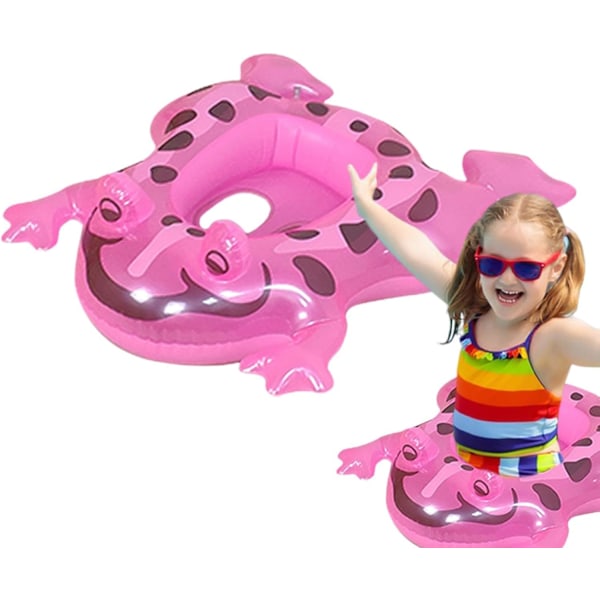 Badring för pool - Uppblåsbara poolleksaker för barn | Vattenlek Poolring Djur Självlysande Ögon Groda, Åk på Poolparty, Bekväm pink sitting circle