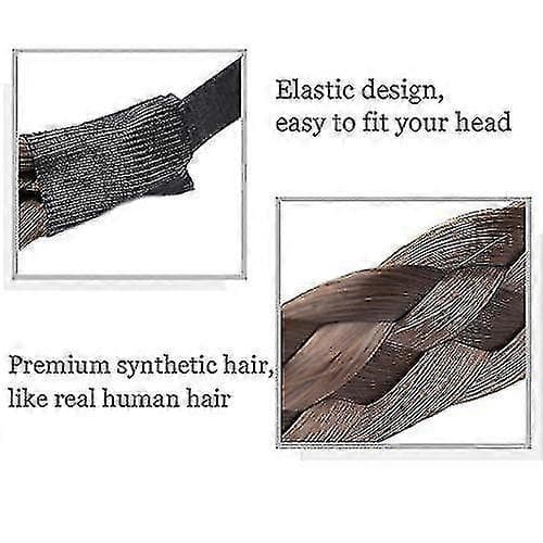 Sego flätade hårbandsextensions flätor hårförlängningar justerbart pannband elastiskt stretchhårstycke skönhetstillbehör för kvinnor Ash Blonde L (1er Pack)