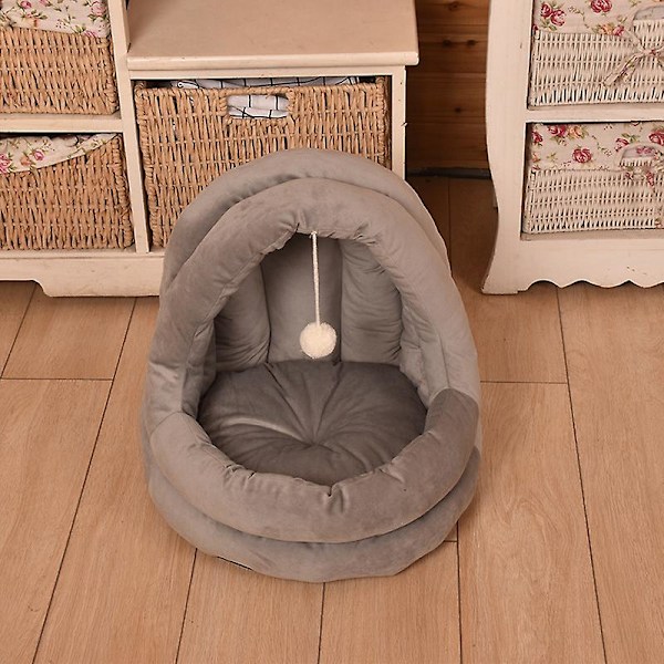 Kattbäddkollektion - Mjuk Inomhus Sluten Täckt Tält/Hus för Katter dark grey M