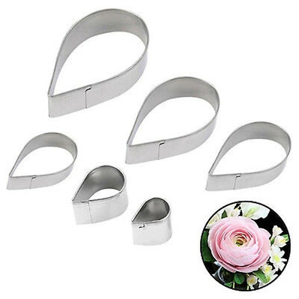 6X/Sæt Rose Blad Form Kage Dekor Fondant Form