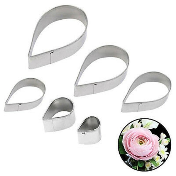 6X/Set Rosblad Form Tårtdekor Fondantform