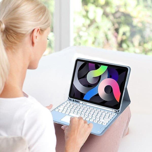 [LCS]Rund tangentbordsfodral Bluetooth-tangentbordsfodral kompatibelt med 2020 iPad a