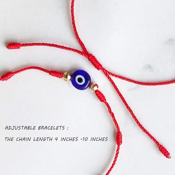 [LCS] Evil Eye Armband 6 Knutar Lyckoarmband, Justerbar Kabbalah Berlock