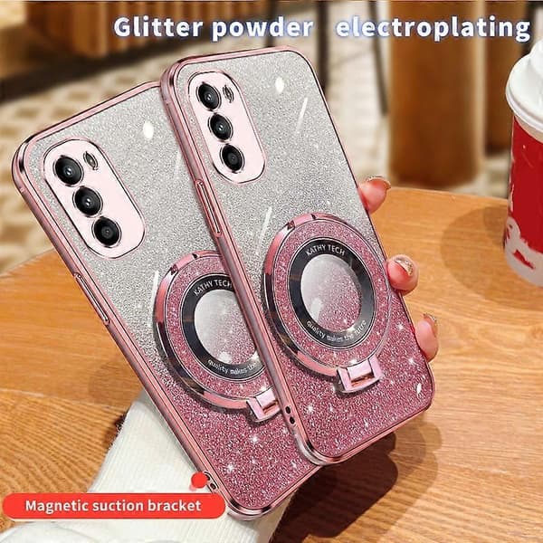 Pyöreä pidike TPU-puhelinkotelo Motorola Moto G52 / G82:lle Purple