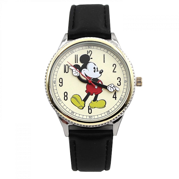 [LCS] Mickey Mouse Retro Art Watch Sort og Guld Analog Ur