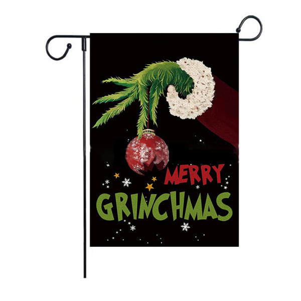Grinch Julgrändsflagga Banner Dekoration för Vintergård F