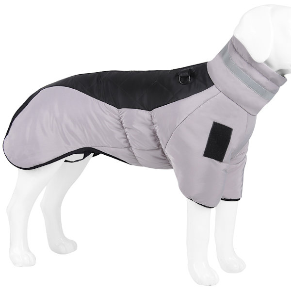 Varm vinterjacka för hundar med hög krage, vadderad väst för valpar dark gray XL