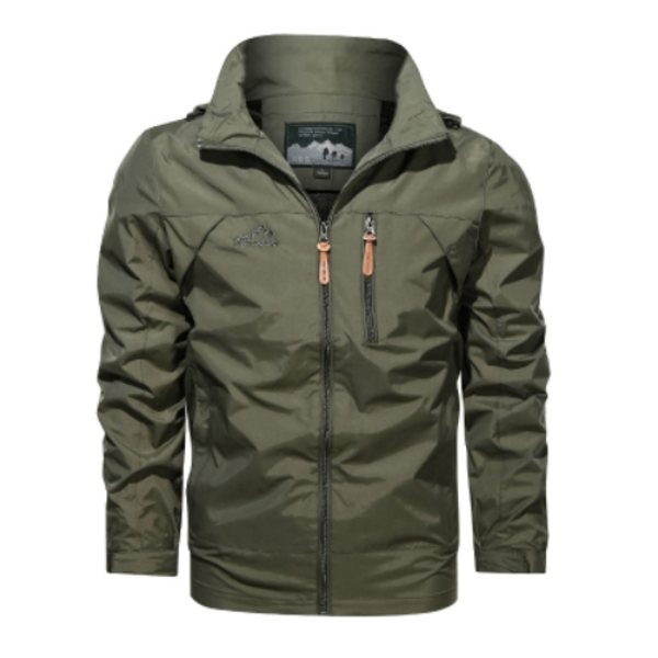 Herrejakker Casual Efterår Vinter Varm Vindjakke Fuld Lynlås Vindtæt Overtøj Modefrakke Army Green 4XL