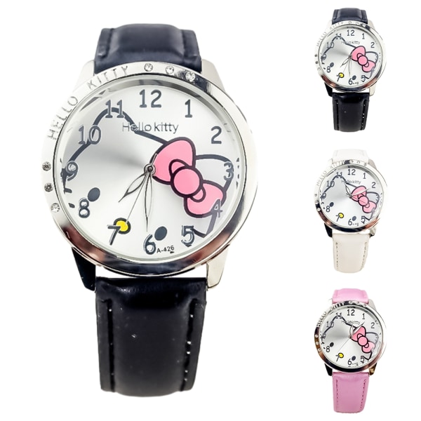 Flickor Barn Quartz Watch Barn Casual Cartoon Watches Armbandsur Födelsedagspresenter Pink White