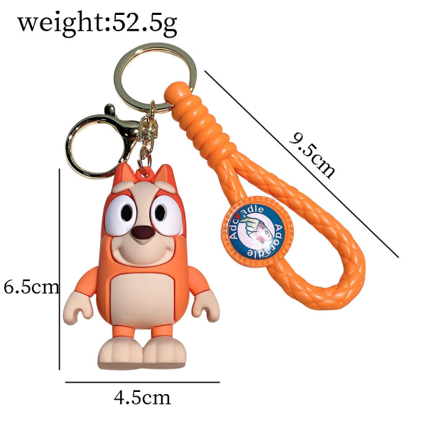 Söt Blueys Nyckelring Cartoon 3D Hänge Väska Charm Bil Docka Nyckelring Present Orange