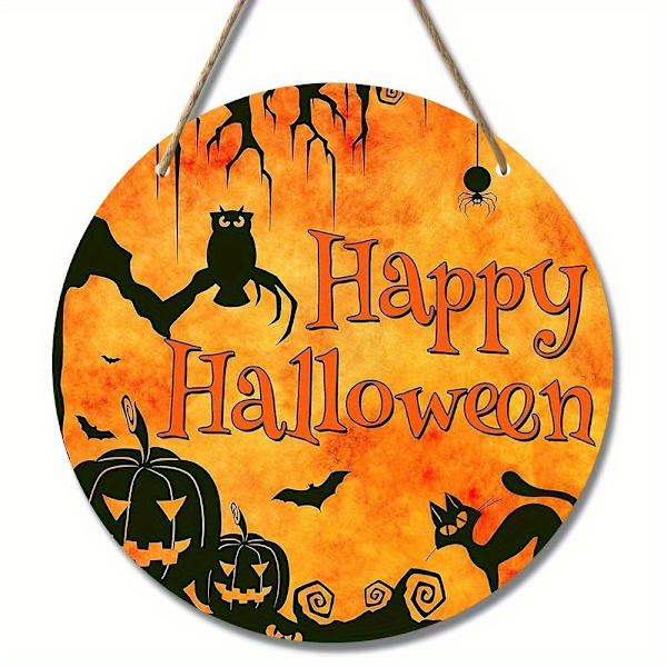 Halloween Græskar Trick Or Treat Vedhæng i Træ Spøgelseshus Dørindretning Hængende Skilte Ornamenter C
