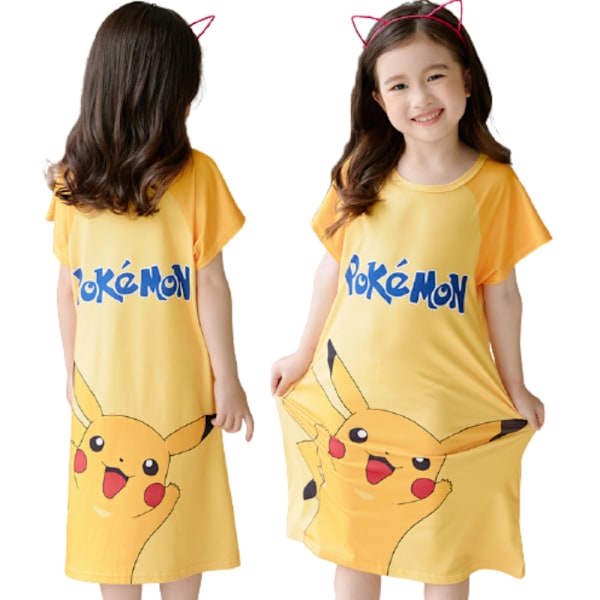 Pigenatkjole Småbørn Sommer Pyjamas Nattøj Kortærmet Print Pyjamas Sovetøj 3-10 År #4 7-8Years