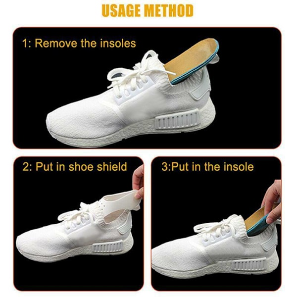 Anti-veck Sneakerskydd, Skydd för Skor, Minskar Veck white 40-46