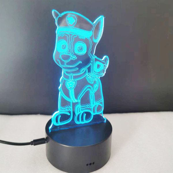 PAW PATROL 3D LED Nattlampa Touch Swift Bordsbord Sänglampa