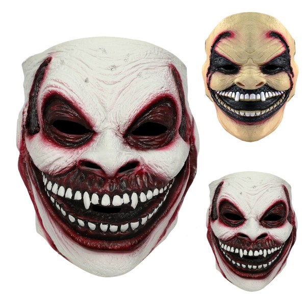 Läskig Mask Halloween Kostym Fest Cosplay Skräckrekvisita Vuxen white