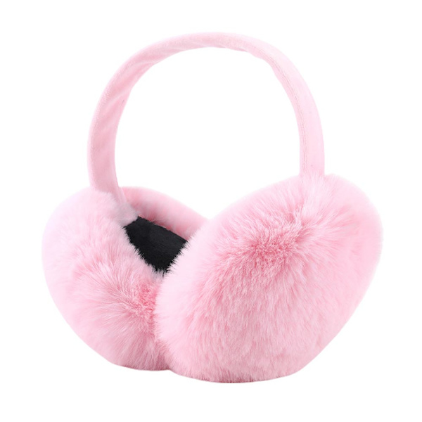 Vinteröronmuffar för kvinnor, mjuka öronvärmare för kallt väder light pink