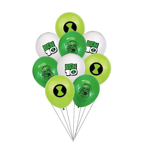\"Ben 10\" Grön Grattis På Födelsedagen Festdekorationer Banner Ballonger Tårta Topper Set