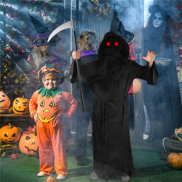 Barn Grim Reaper Dödsdräkt Kostym Outfit Set Halloween S