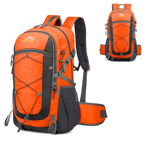 Vandringsryggsäck, 36-55L Trekkingryggsäck, Vattentät Utomhusryggsäck, Reseryggsäck, för Sport, Cykling, Klättring, Bergsklättring Orange