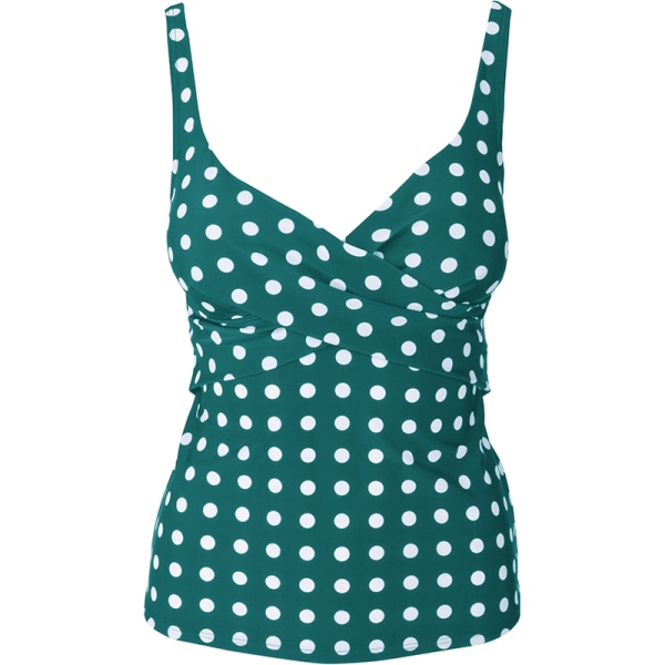 Dam sommar strand vintage prickig bodycon tankini set green L