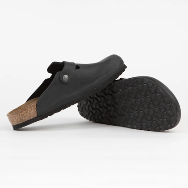 Birkenstock Boston Mjuka Fotbäddar Tofflor Unisex Slip On Vardagsskor Black 39