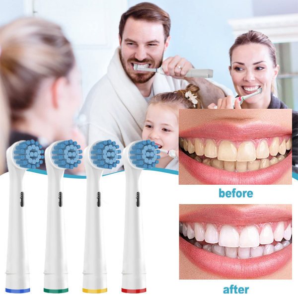 4st elektriskt tandborsthuvud sb17a/18a/20a/eb-50a/60a för oral EB-17S