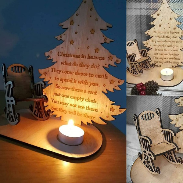 Christmas Remembrance Trä Candle Ornament Holders Desktop