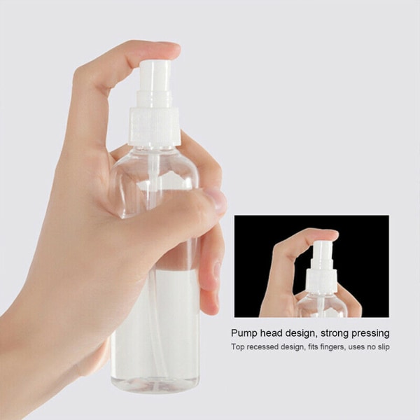 Plast tom sprayflaska transparent för bärbar parfym 3pcs