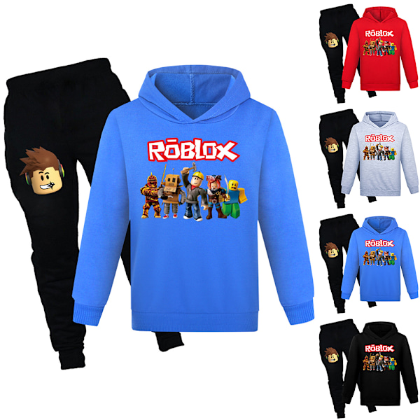 Barn Pojkar Roblox Spårjacka Hoodie Topp + Byxor Set Superhjälte Red 140cm