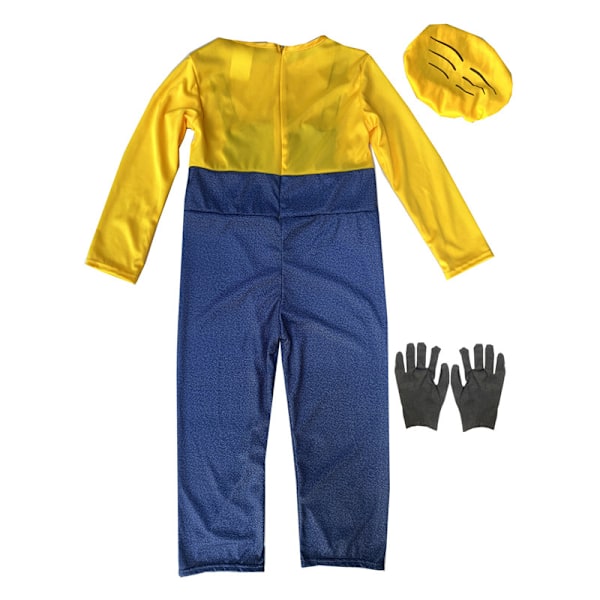 Minion Jumpsuit Overall Barn Cosplay Kostym Maskerad Halloween Party Set 140cm