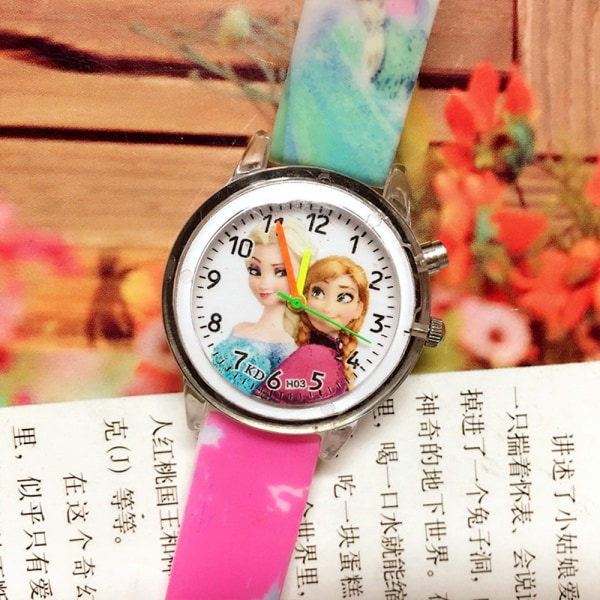 Frozen Aisha tecknad barn flicka printed lysande kvarts watch Rose red