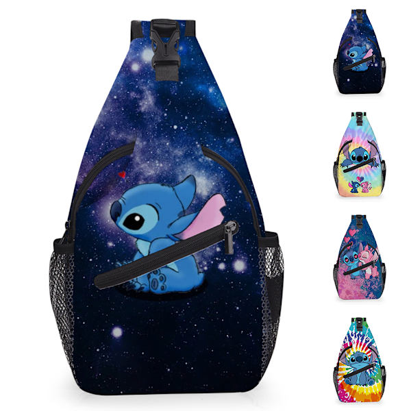 Stitch Crossbody Sling Rygsæk til Børn Rejser Vandreture Brysttaske Punge Skuldertaske #2