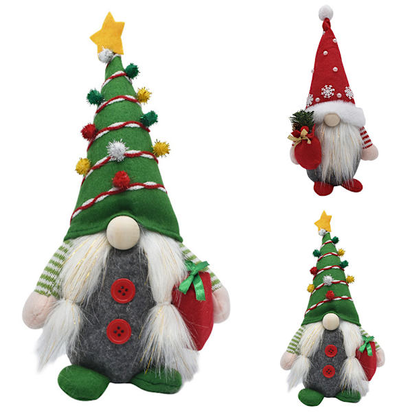 Jultomte Plyschdocka Gonk Dvärg Elf Trädhängande Ornament green