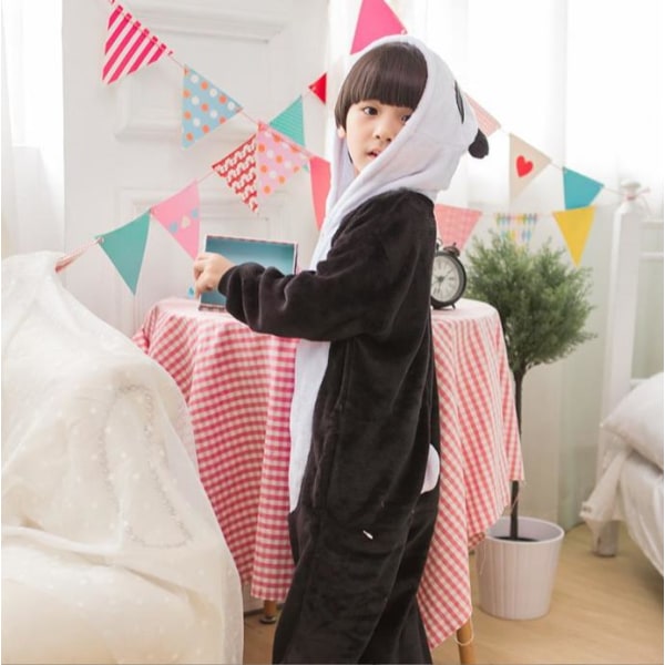 Barnens Djurtecknade Jumpsuit Fleece Pyjamas Cosplay Kostym E 120cm