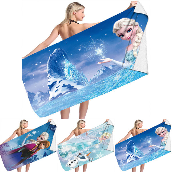 Fryst Prinsessa Strandhandduk Mikrofiber Snabbtorkande Simning Badhandduk 70*150cm B 70*150cm