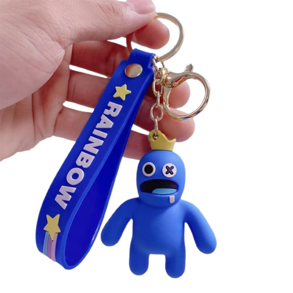 Roblox Rainbow Friends Silikon nyckelring väska hänge barngåva blue