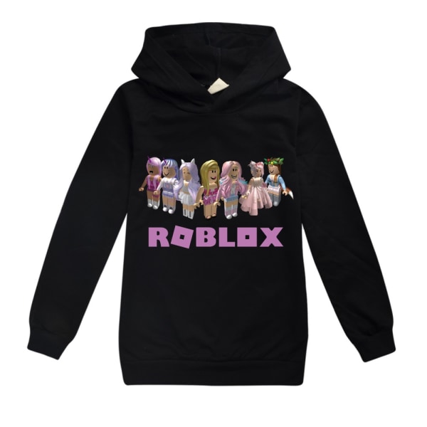 Barn ROBLOX Print Loose Hoodie Sweatshirt Jumper Topp Ålder 9-14Y black 150cm