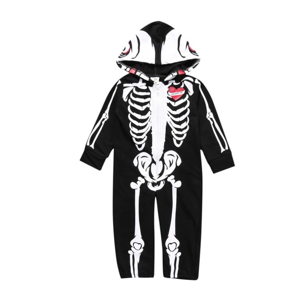 Halloween kostym nyfödd baby pojke kostym skelett jumpsuit 70cm