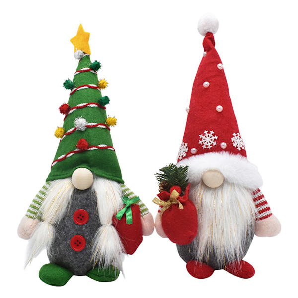 Jultomte Plyschdocka Gonk Dvärg Elf Trädhängande Ornament green