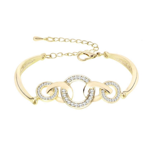 Kvinnor Armband Justerbara sammankopplade cirklar Armband Armband Smycken Presenter Gold