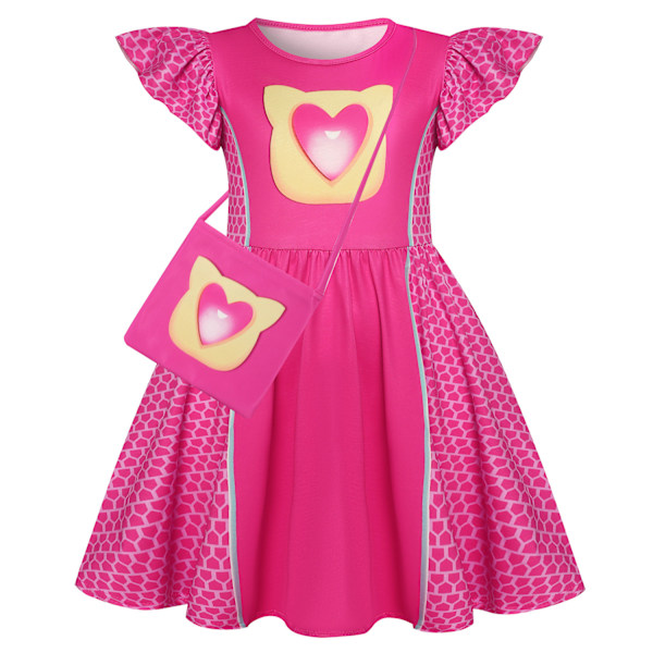 2025 Barnens Prinsessklänning SuperKatter SuperKitties Flickors Prinsessklänning Rose Red 110cm