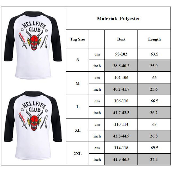 Stranger Things Hellfire Club T-shirt med korta ärmar Unisex M
