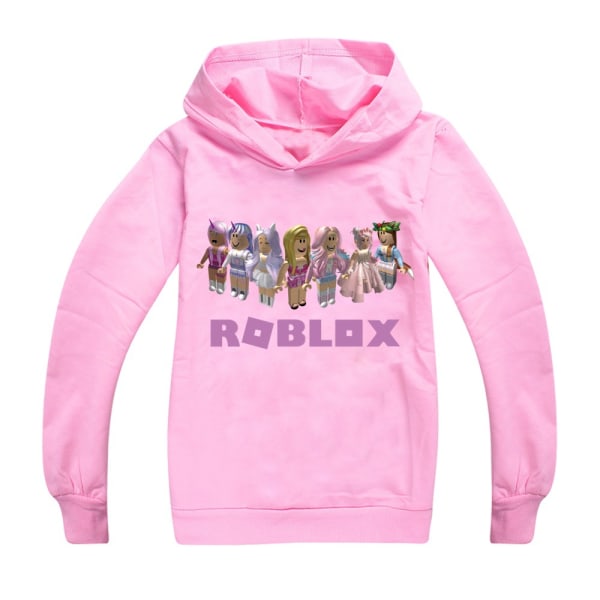 Barn ROBLOX Print Loose Hoodie Sweatshirt Jumper Topp Ålder 9-14Y Pink 150cm
