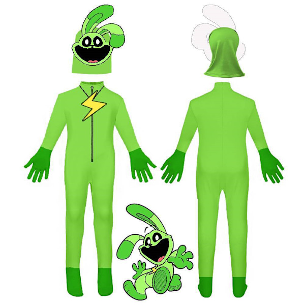 Lasten Poppy Playtime -asu haalari Cosplay Body Puku Pojat Lastenpäivän naamiaiset Green 140cm